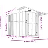  Vrtno spremište smeđe 270 x 130 x 208,5 cm od pocinčanog čelika | shoptok.hr