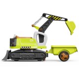 Lean_Toys Poganjalec bager s prikolico Luči Zvok dim zelena | Shoptok.si