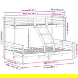 vidaXL Pograd 80×200/140x200 cm voščeno rjava trdna borovina | Shoptok.si