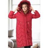 Dewberry Z6751 WOMEN'S COAT-BURGUNDY-1 Cijene