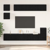 vidaXL Komplet TV omaric s polico Drugo s shranjevanjem 8 pcs Črna Orehovina | Shoptok.si