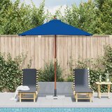  Vrtni suncobran s drvenim stupom 150 x 200 cm plavi | shoptok.hr