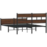  Okvir kreveta bez madraca smeđi hrast 137x190 cm izrađeno drvo | shoptok.hr