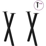 vidaXL noge za jedilno mizo x-oblika 2 kosa črna 60x(72-73) cm jeklo | Shoptok.si