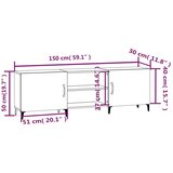 TV ormarić bijeli 150 x 30 x 50 cm od konstruiranog drva | shoptok.hr