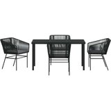 vidaXL Set od 3 Crna PE ratan, čelik s prašnim premazom Standard | shoptok.hr