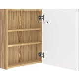  LED kupaonski ormarić s ogledalom bijeli i hrast 50x14x60 cm | Eponuda.com