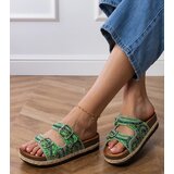 Gemre Green ethnic flip-flops with buckles on straps Zebrina | ePonuda.com