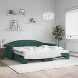  Dnevni krevet na razvlačenje tamnozeleni 100x200 cm baršunasti | shoptok.hr