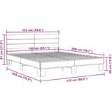  Okvir za krevet boja hrasta 150x200cm konstruirano drvo i metal | shoptok.hr