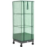  Vrtna saksija s pokrovom staklenika i kotačima Svjetlosiva PP - Svjetlosiva 40 x 40 x 123 cm s kotačima | shoptok.hr
