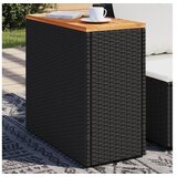 vidaXL Vrtni stol sa drvenom pločom crni 58x27 5x55 cm od poliratana | shoptok.hr