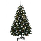 Umjetno božićno drvce zeleno s kuglicama 150 cm 150 LED lampica | shoptok.hr