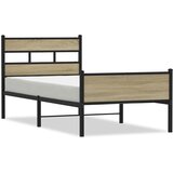 Maison Chic Posteljni okvir - Enojna postelja - Postelja za odrasle brez vzmetnice hrast 100x190 cm inženirski les-J11875, (21769764) | Shoptok.si