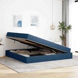  Krevet s madracem i skladištem Plava 200 x 200 cm Poliester | shoptok.hr
