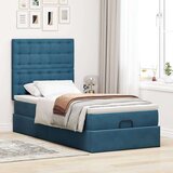 vidaXL Okvir kreveta s madracima tamnoplavi 90x190cm baršunasti | shoptok.hr