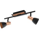 Eglo barnham reflektor/2, led, 2x3,3w, 2x240lm, bakar/crna/čelik | shoptok.hr