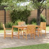 vidaXL 4-delni set zunanje jedilnice trden les akacija | Shoptok.si
