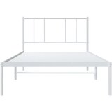  Metalni okvir za krevet s uzglavljem bijeli 100x200 cm | shoptok.hr