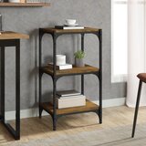 vidaXL Knjižna omara dimljen hrast 40x33x70,5 cm inž. les in jeklo | Shoptok.si