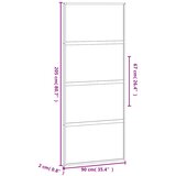  Klizna vrata crna 90 x 205 cm od kaljenog stakla i aluminija | shoptok.hr