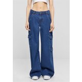 Urban Classics Women's Cargo Jeans with Medium Waist - Blue | Eponuda.ba