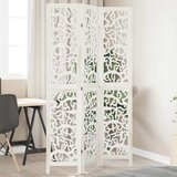  Sobna pregrada s 3 panela bijela od masivnog drva paulovnije 40 x 200 cm | shoptok.hr