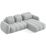 Makamii Svijetlo siva sklopiva/s prostorom za odlaganje kutna garnitura od bouclé tkanine (s desnim kutom/s ležaljkom) Pele – | shoptok.hr