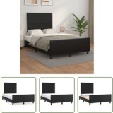 The Living Store Posteljni okvir z vzglavjem črn 120x200 cm umetno usnje - Posteljni Okvir Z Vzglavjem, (21737171) | Shoptok.si