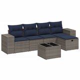  6-dijelni set vrtnih sofa od poliratana s jastucima sivi | shoptok.hr