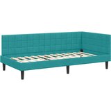 Kutni okvir kreveta Tirkizna 100 cm x 200 cm Baršun | shoptok.hr