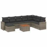 Maison Chic Seti vrtnega pohištva - Vrtna garnitura - Vrtni pohištvo set 9-delna z blazinami siv poli ratan, (21797233) | Shoptok.si