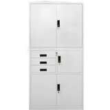  Uredski ormarić svjetlosivi 90 x 40 x 180 cm čelični Siva | Shoptok.si
