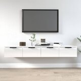 vidaXL Stenska omarica 2 kosa bela visok sijaj 68x30x20 cm konstr. les | Shoptok.si