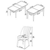 Hanah home set trpezarijski sto i 6 stolica nef black marble khaki | ePonuda.com