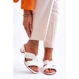 Kesi Classic Leather Slippers with Low Heel White Miley | ePonuda.com