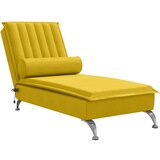  Masažna počivaljka s valjkastim jastukom žuta baršunasta | shoptok.hr