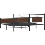 Metalni Kovinski posteljni okvir brez vzmetnice rjavi hrast 180x200 cm, (21829329) | Shoptok.si