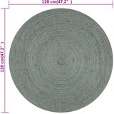  Ručno rađeni tepih od jute okrugli 120 cm maslinastozeleni | shoptok.hr