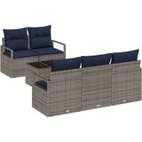  Kavčna garnitura 6 pcs Siva in mornarsko modra poli ratan, (5000138306) | Shoptok.si