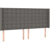  LED uzglavlje sivo 203x16x118/128 cm od umjetne kože | shoptok.hr