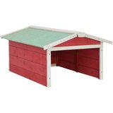  Garaža za robotsku kosilicu 72x87x50 cm crveno-bijela jelovina | Eponuda.com