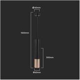  Luster na sajli 1xGU10/35W/230V 30 cm crna/zlatna | Eponuda.com
