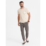 Ombre Men's cotton t-shirt with printed pocket - turquoise | Shoptok.si