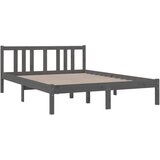  Posteljni okvir siv iz trdnega lesa 135x190 cm 4FT6, (20646178) | Shoptok.si