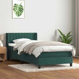 Box spring postelja z vzmetnico temno zelena 80x220 cm žamet, (21791121) Cene