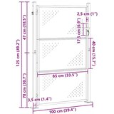  Dvorišna vrata - Vrtna vrata Srebrno 100 x 125 cm Nehrđajući čelik | shoptok.hr