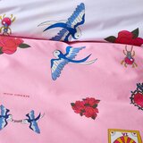 Their Nibs Bela/rožnata bombažna posteljnina za zakonsko posteljo 200x200 cm Mon Coeur – | Shoptok.si
