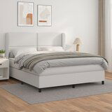  The Living Store Box spring postelja z vzmetnico bel 160x200 cm umetno usnje - Box Spring Postelja, (21501524) | Shoptok.si