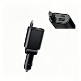 INF Avtomobilski polnilnik s 3 priključki, PD 30 W, izvlečni kabel Black, (5000505603) Cene